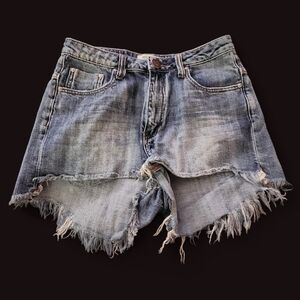 One Teaspoon SZ 27 Blue High Waist Bonita Denim Shorts
